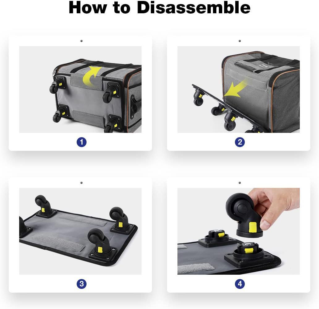 Dog Carriers & Travel Products Handbag Small Dog Pet Polyester Rolling For Cats Dogs Bags Pet Crate Travel Outdoor Use - Black